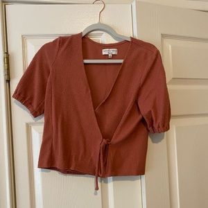 Madewell cropped wrap top